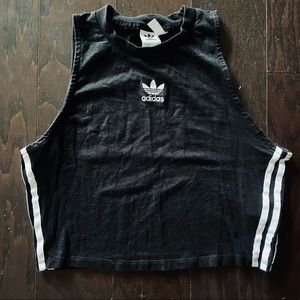 Black Adidas fitted crop top